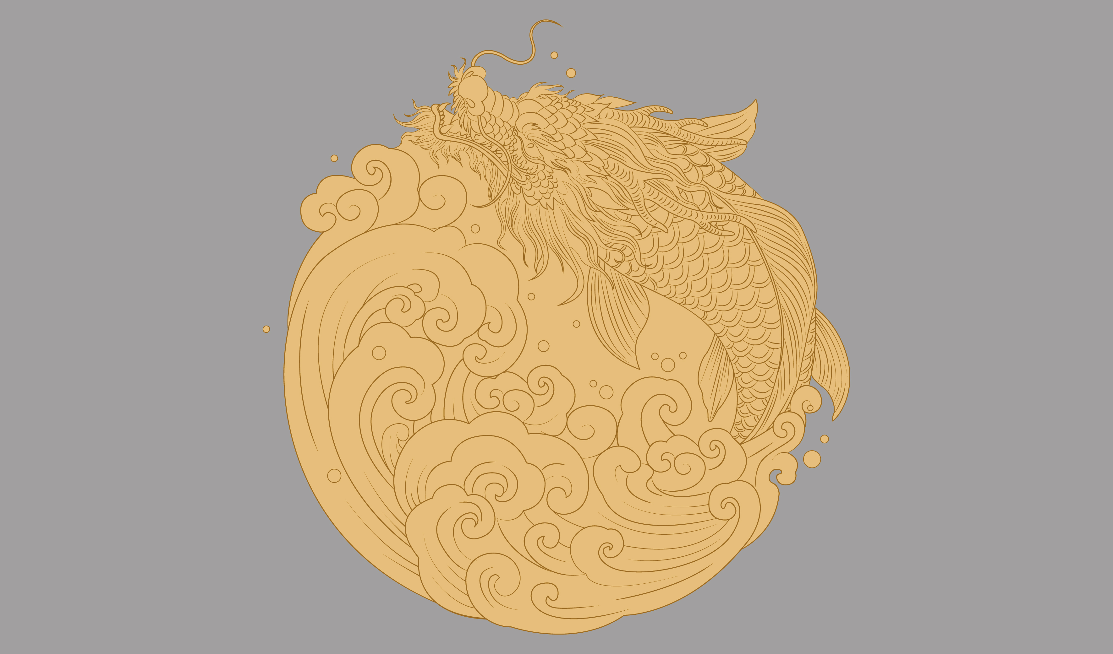 传统-酒类插画元素&mdash;&mdash;跃龙门插画 矢量元素